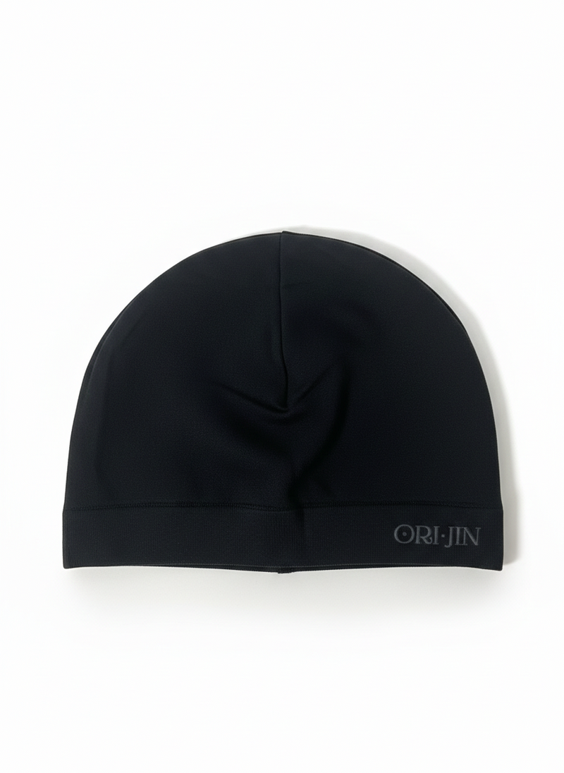 Black skull cap from Alamòd's Orijin collection, featuring a sleek, fitted design perfect for casual or streetwear styles.